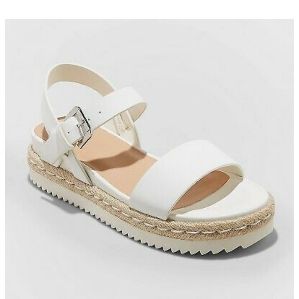 White Espadrille Platform Sandal